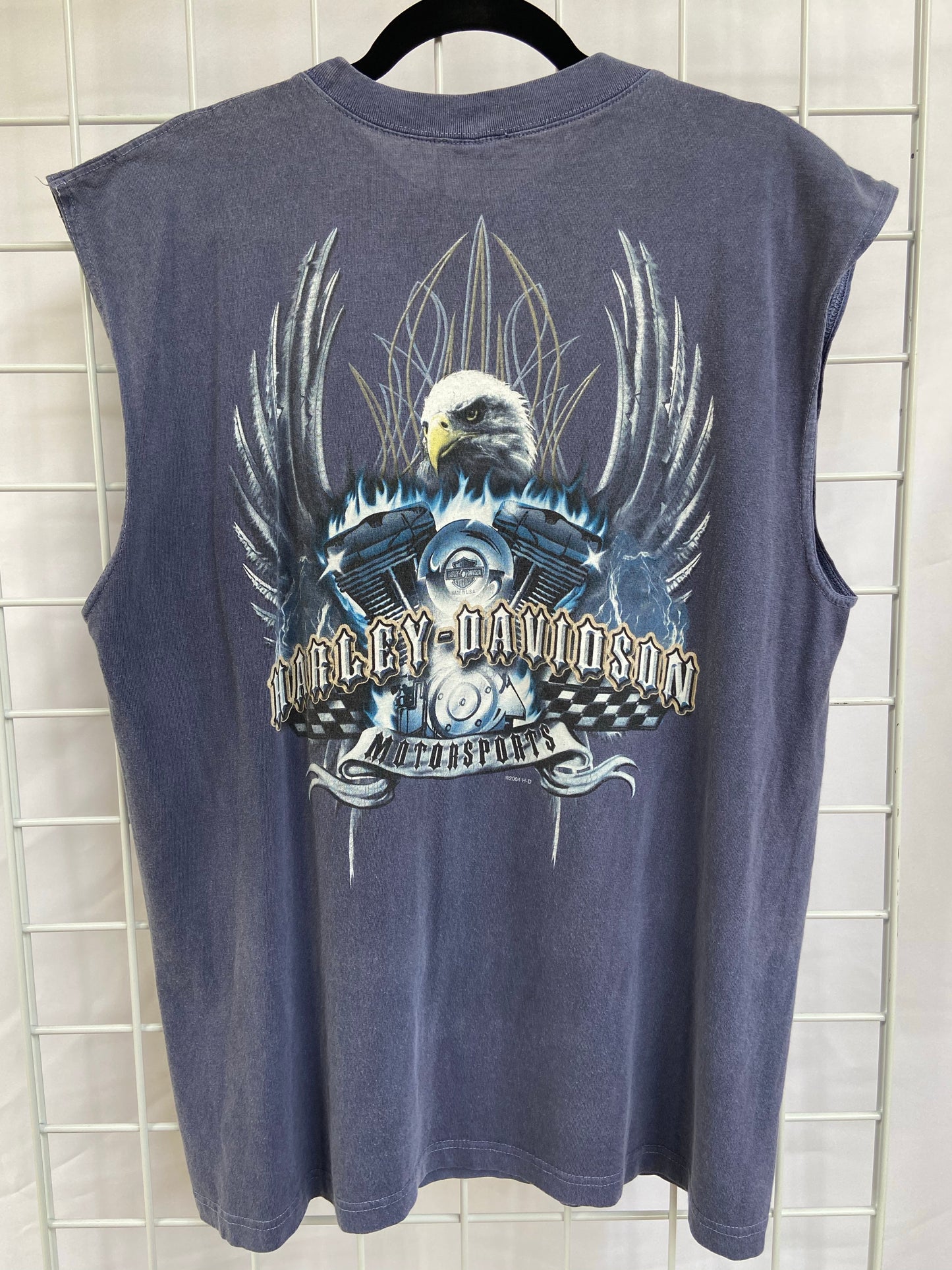 Blue Harley Davidson Eagle Muscle Tee